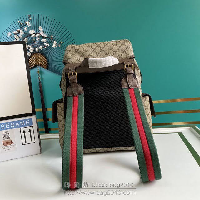 Gucci古馳包包 G家新款雙肩包 460029 古奇男士後背包 新款PVC刺繡雙肩包 gdj1419